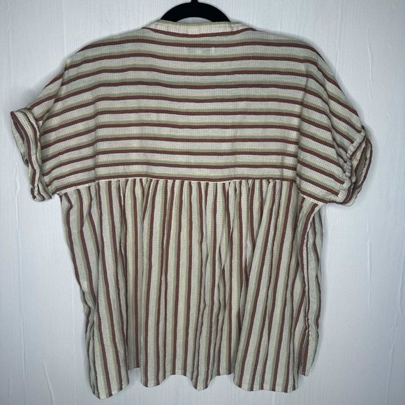 Madewell Striped Crop Top - Cream and Red - Picture 7 of 14